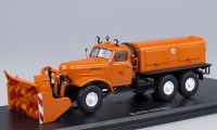 Коллекционная масштабная модель 1:43 Шнекороторный снегоуборщик Д-470 на шасси ЗИЛ-157Е оранжевый (SSM)