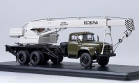 Коллекционная масштабная модель 1:43 Автокран КС3575А  на базе ЗИЛ-133ГЯ хаки, серый (SSM)