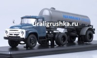 Коллекционная масштабная модель 1:43 ЗиЛ-130В1, серо-голубой с полуприцепом ТЦ-4, серый (SSM)