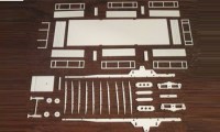 Пластиковый комплект для сборки: Масштабная модель 1:43 двухосный бортовой полуприцеп КАЗ-717 (Клен)