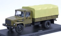 Коллекционная масштабная модель 1:43 грузовой автомобиль 3309 Diesel Turbo, тент, хаки (SSM)