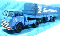 Коллекционная масштабная модель 1:43 МАЗ-504В с полуприцепом МАЗ-5215 с тентом 