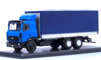 Коллекционная масштабная модель 1:43 Грузовой автомобиль МАЗ-6303 с тентом, синий (SSM)