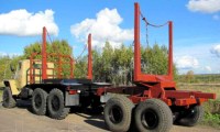 Готовая надстройка с прицепом-роспуском 1:43 для лесовозного автопоезда из Миасса -43204 (Клен)