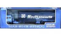 Коллекционная масштабная модель 1:43 МАЗ-504В с полуприцепом МАЗ-5205А с тентом 