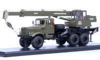 Коллекционная масштабная модель 1:43 Автокран КС3575А  на базе КрАЗ-255Б1 хаки (SSM)