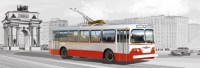 Коллекционная масштабная модель 1:43 Троллейбус ЗиУ-5 белый, красный (Classicbus)