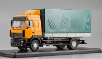 Коллекционная масштабная модель 1:43 Грузовой автомобиль МАЗ-5340 с тентом, оранжевый (SSM)