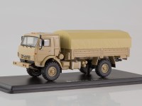 Коллекционная масштабная модель 1:43 Грузовой автомобиль 4х4 КамАЗ-43502 тент, песочный (SSM)