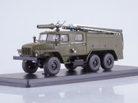 Коллекционная масштабная модель 1:43 Пожарный автомобиль АЦ-40(43202) ПМ-102Б хаки (SSM)