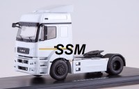 Коллекционная масштабная модель 1:43 Седельный тягач 4х2 КамАЗ-5490 высокая крыша, белый (SSM)