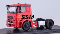Коллекционная масштабная модель 1:43 Седельный тягач 4х2 КамАЗ-5490 низкая крыша, красный (SSM)