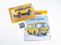 Масштабная модель 1:43 Полноприводный автобус ПАЗ-3206 с журналом №59 (Наши Автобусы. Modimio)
