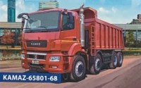 Сборная модель 1:43 Современный четырехосный самосвал 8х4 семейства К4 КамАЗ-65801-68 (AVD Models)