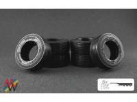 Комплект шин (покрышек) 1:50 Michelin X-Line/Continental Conti Hybrid 385\55 с низким профилем, для масштабных моделей трехосных прицепов и полуприцепов (Маэстро Моделс)