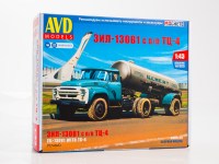 Сборная модель 1:43 Седельный тягач 4х2 ЗиЛ-130В1 с полуприцепом-цементовозом ТЦ-4 (AVD Models)