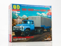 Сборная модель 1:43 Советский седельный тягач 4х2 ЗиЛ-130В1 с одноосным полуприцепом-фургоном ОдАЗ-794 (AVD Models)