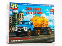 Сборная модель 1:43 Советский седельный тягач 4х2 ЗиЛ-130В1 с одноосным полуприцепом-муковозом К4-АМГ (AVD Models)