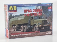 Сборная модель 1:43 Трехосный седельный тягач 6х4 КрАЗ-258Б1 с полуприцепом-цистерной ТЗ-22, перевыпуск 2025 г. (AVD Models)