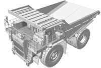 Сборная модель 1:43 Белорусский карьерный самосвал грузоподъемностью 120 тонн, модель -7513 (Звезда)
