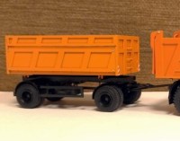 Сборная модель 1:43 Двухосный самосвальный прицеп с надставными бортами НефАЗ-8560-10-06 (Клен)