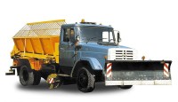 Сборная модель 1:43 Комбинированная дорожная машина, пескоразбрасыватель КО-829А на шасси автомобиля 4х2 ЗиЛ-4333 (AVD Models)