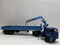 Металлический комплект 1:43 для сборки вездеходный полуприцеп из Нефтекамска -9334-24-10 с передней стенкой и кониками (Клен)