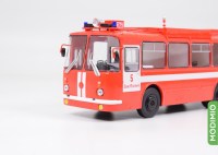 Масштабная модель 1:43 Пожарный автобус АС-5 (ЛАЗ-695Н) с журналом №5 (Наши Автобусы. Спецвыпуск. Modimio)