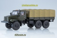 Коллекционная масштабная модель 1:43 Бортовой автомобиль 6х6 Миасский-43223, хаки, с тентом (АИСТ)