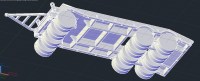 Сборная модель 1:43 Трехосный советский прицеп-тяжеловоз ЧМЗАП-5208 для перевозки спецтехники (Клен)