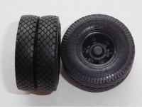 Комплект колес (клиновые диски КрАЗ дорожный и покрышки ИД-304) 1:43 для одноосной подкатной тележки МАЗ (Маэстро моделс)