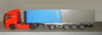 Сборная модель 1:43 Четырехосный полуприцеп-контейнеровоз с вынесенной вперед осью Grunwald Gr.Con-L4(3-1)-U (Клен)