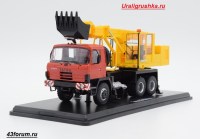 Коллекционная масштабная модель 1:43 Экскаватор-планировщик 6х6 Tatra 815 UDS114A красный, желтый (SSM)