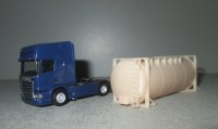 Модель, элемент диорамы 1:87 Своп (swap) танк-контейнер, с увеличенным объемом емкости, swap body tank container (Демидовъ)
