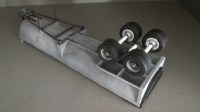Сборная модель 1:43 Двухосный американский полуприцеп-самосвал с кузовом полутруба, Half round trailer Rock Master (Клен)
