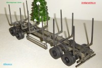 Металлический комплект для сборки 1:43 Четырехосный раздвижной прицеп-сортиментовоз Istrail PL-03/2b (Клен)