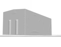 Сборная модель 1:43 Тент высокий для трехосного грузовика Камский-53215, двухосного прицепа из Нефтекамска-8332 (Клен)