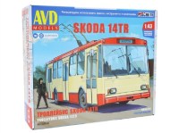 Сборная модель 1:43 Чехословацкий трехдверный троллейбус Шкода 14Tr, Skoda 14Tr (AVD Models)