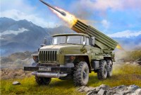 Сборная модель 1:72 Российская самоходная реактивная система залпового огня Град БМ-21 на шасси Урал-4320 (Звезда)