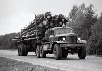 Сборная модель: Лесовозная надстройка 1:43 для Зил-157 с удлиненным двухосным прицепом-роспуском ТМЗ-804 (Клен)