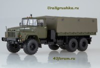 Коллекционная масштабная модель Бортовой грузовик 6х6 КрАЗ-260 с тентом, хаки