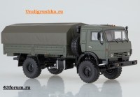 Коллекционная масштабная модель 1:43 Мустанг 6х6 КамАЗ-4350 с тентом, хаки (Start Scale Models (SSM)