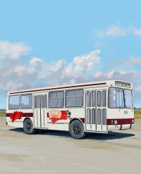Масштабная модель 1:43 Передвижное кафе-столовая ЛАЗ-4969 с журналом Спецвыпуск №9 (Наши Автобусы. Modimio)