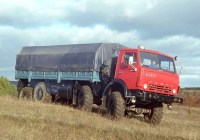 Сборная модель 1:43 Рама опытного четырехосного бортового автомобиля 8х8 из Челнов -6310, -6320, база 1940+3340 мм, задний свес 855 мм (Клен)