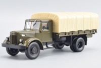 Масштабная модель 1:43 Двухосный бортовой грузовик МАЗ-200Г с журналом №97 (Легендарные грузовики СССР)