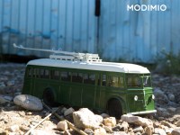 Коллекционная масштабная модель 1:43 Троллейбус ЯТБ-1, зеленый, с журналом №14 (Наши Автобусы. Modimio)
