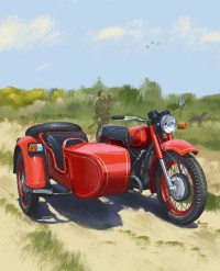 Масштабная модель 1:24 Советский мотоцикл МТ-10 "Днепр" с журналом №21 "Наши Мотоциклы" (MODIMIO Collections)