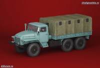 Коллекционная масштабная модель 1:43 Грузовой автомобиль Урал-375Д, с тентом, голубой, с журналом №43 (De Agostini)