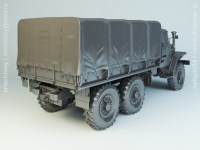 Коллекционная масштабная модель 1:43 Грузовой автомобиль Урал-375Д, с тентом, голубой, с журналом №43 (De Agostini)