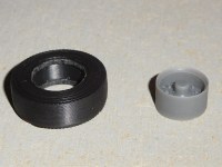 Колесо 1:43 для евро фуры, диск R22,5 и покрышка 385\65 для прицепов и полуприцепов ТОНАР, НефАЗ, ЧМЗАП, МАЗ, Grunwald, Meusburger, и других (Ikar models)